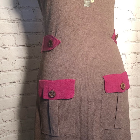 Nanette Lepore Dress Sleeveless Beaded Brown Knit Size S Small - Picture 5 of 12